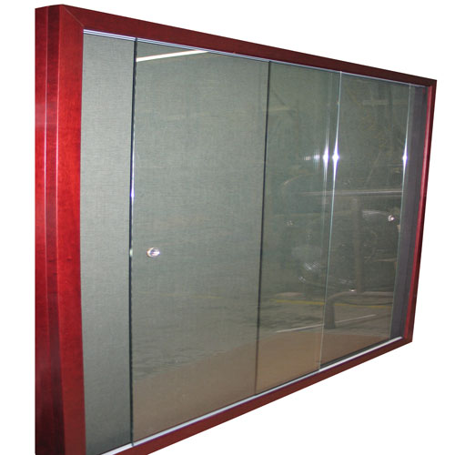 BBC209-4 Sliding Doors Enclosed Bulletin Board with No Header
