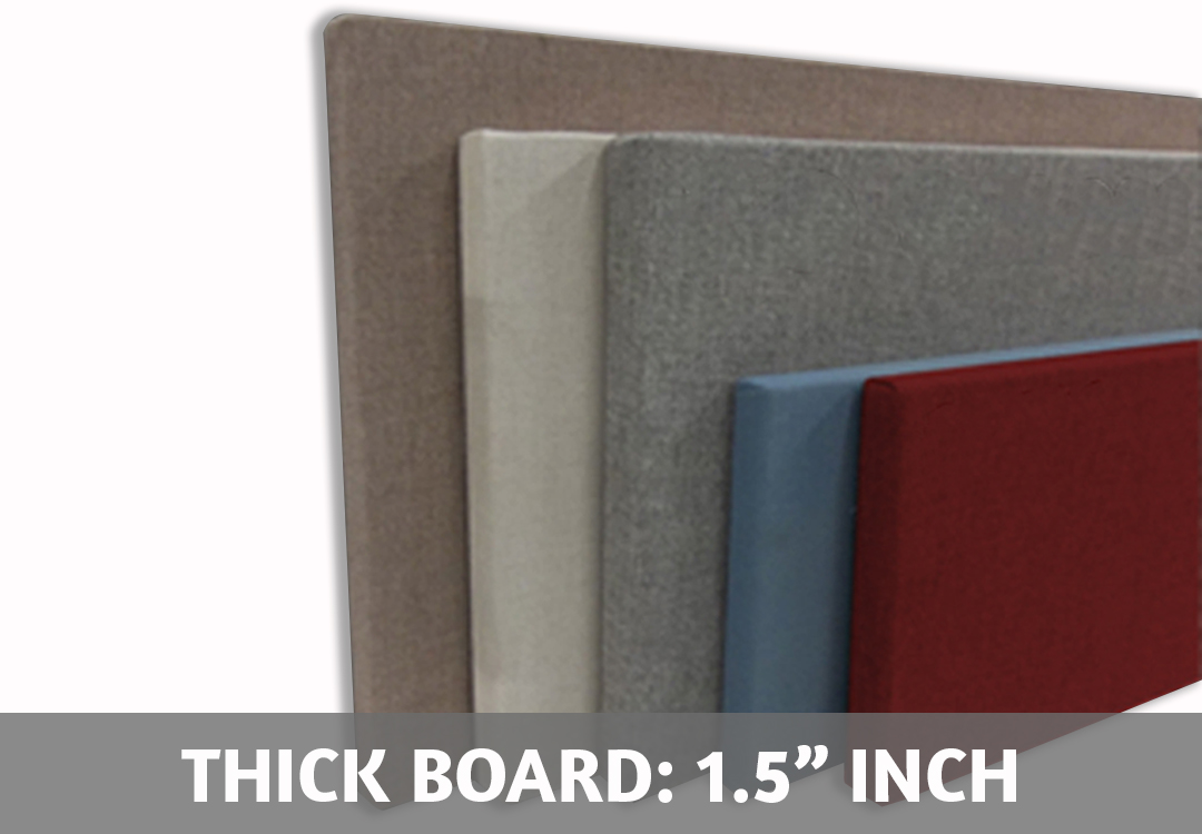 Make any size frameless fabric wrapped bulletin board with round or square corners