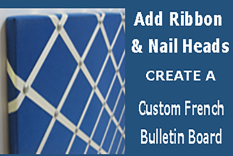 Create a memory board with ribbon or French Bulletin Board - just add ribbon and nail heads