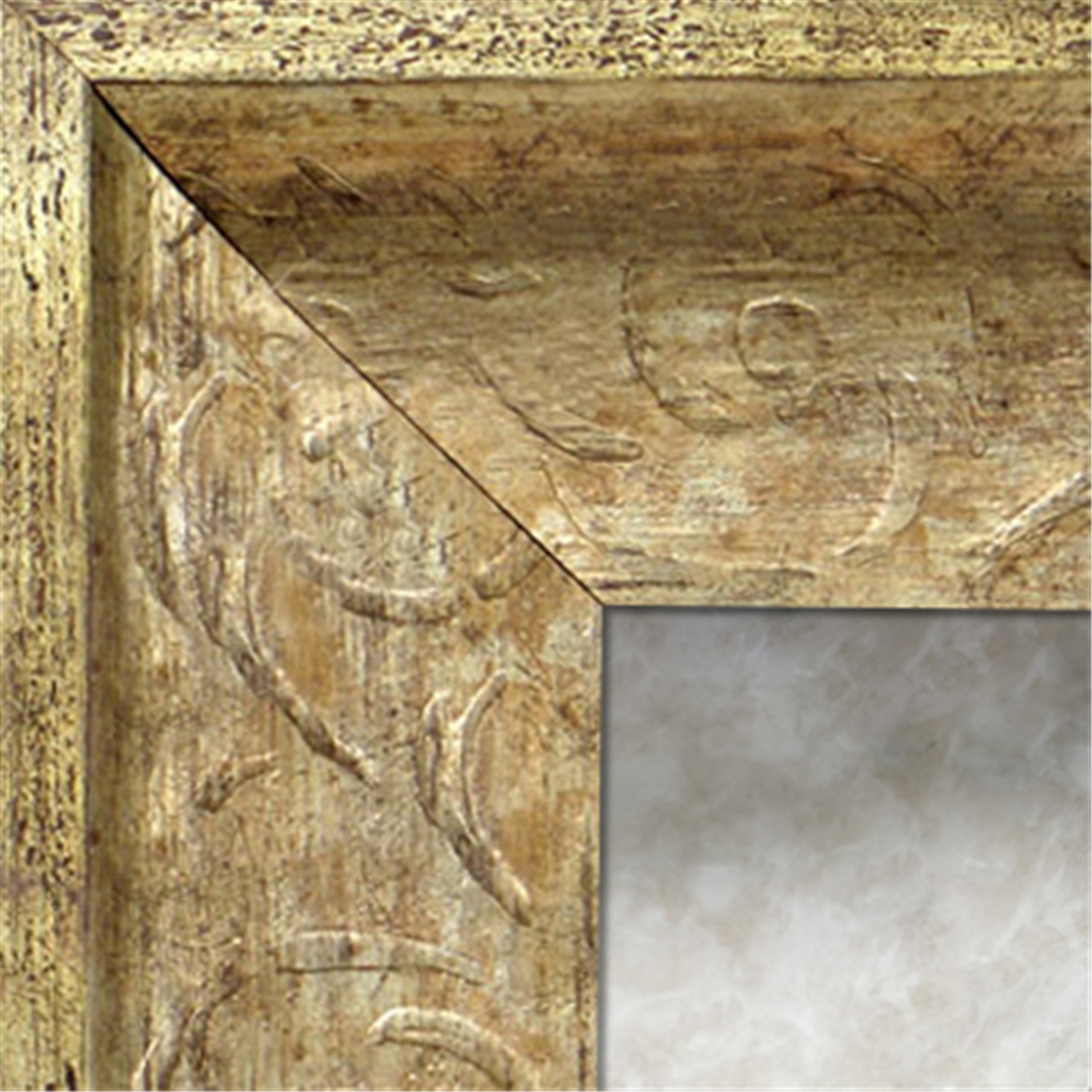 AM1613-90-10 Embellished Distressed Light Silver Framed Antiqued Mirror - Light Antiqued Mirror