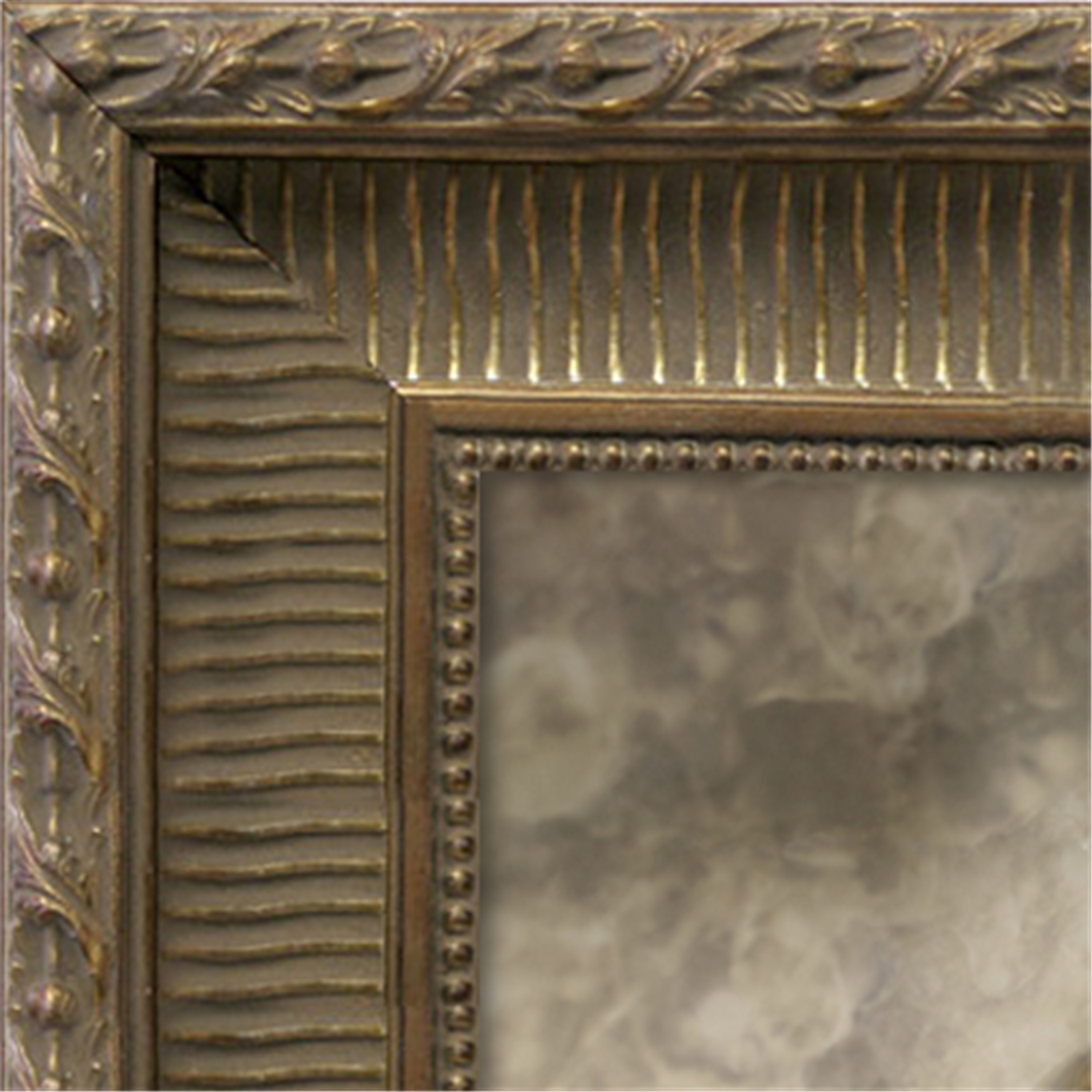 AM1626-90-12 Dark Antique Silver Frame Antiqued Mirrors - Dark Bronze Antiqued Mirror