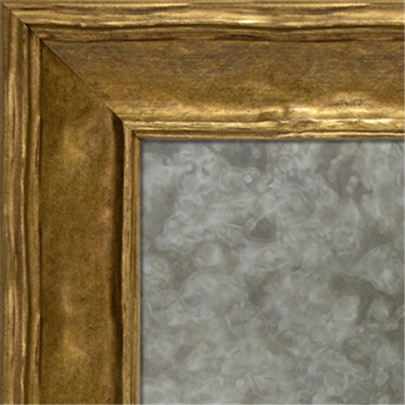 AM1924-90-2 Sculptured Gold Scoop with Lip Antiqued Mirror - Floating Clouds