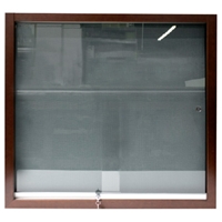 BBC205-2 Sliding Doors Enclosed Cork Bulletin Board with No Header