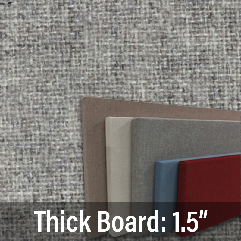 FW800-04 Thick Textured Light Grey Blend - Frameless Fabric Wrap Cork Bulletin Board - Classic Hook And Loop Velcro - 90"X60"
