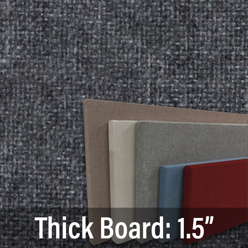 FW800-05 Thick Textured Medium Grey Blend - Frameless Fabric Wrap Cork Bulletin Board - Classic Hook And Loop Velcro - 90"X60