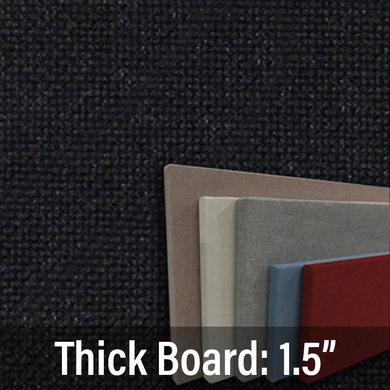 FW800-52 Thick Textured Black Frameless Fabric Wrap Cork Bulletin Board - Classic Hook And Loop Velcro - 90"X60"