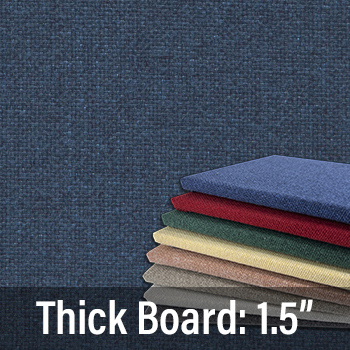 FW830-05 Soft Colors: Navy - Frameless Fabric Wrap Cork Bulletin Board - Classic Hook And Loop Velcro