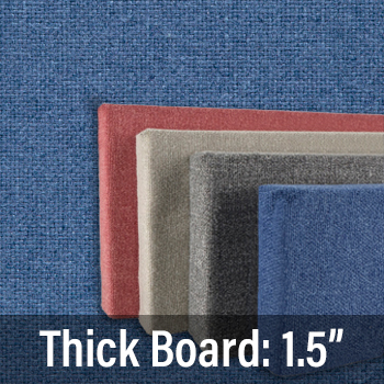 FW830-06 Soft Colors: Ocean - Frameless Fabric Wrap Cork Bulletin Board - Classic Hook And Loop Velcro