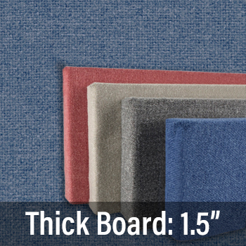 FW830-07 Soft Colors: Denim - Frameless Fabric Wrap Cork Bulletin Board - Classic Hook And Loop Velcro
