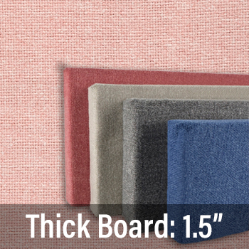 FW830-18 Soft Colors: Baby Pink - Frameless Fabric Wrap Cork Bulletin Board - Classic Hook And Loop Velcro