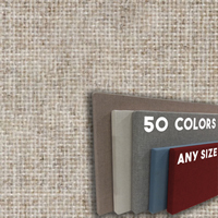 FW800-11 Quartz- Frameless Fabric Wrap Cork Bulletin Board - Classic Hook And Loop Velcro