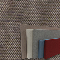 FW800-23 Moleskin- Frameless Fabric Wrap Cork Bulletin Board - Classic Hook And Loop Velcro