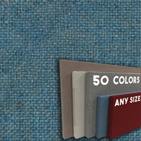 FW800-34 Aquamarine Frameless Fabric Wrap Cork Bulletin Board - Classic Hook And Loop Velcro