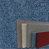 FW800-43 Wedgewood - Frameless Fabric Wrap Cork Bulletin Board - Classic Hook And Loop Velcro