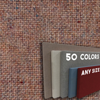 FW800-54 Rose Quartz Frameless Fabric Wrap Cork Bulletin Board - Classic Hook And Loop Velcro