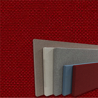 FW800-59 Red Frameless Fabric Wrap Cork Bulletin Board - Classic Hook And Loop Velcro