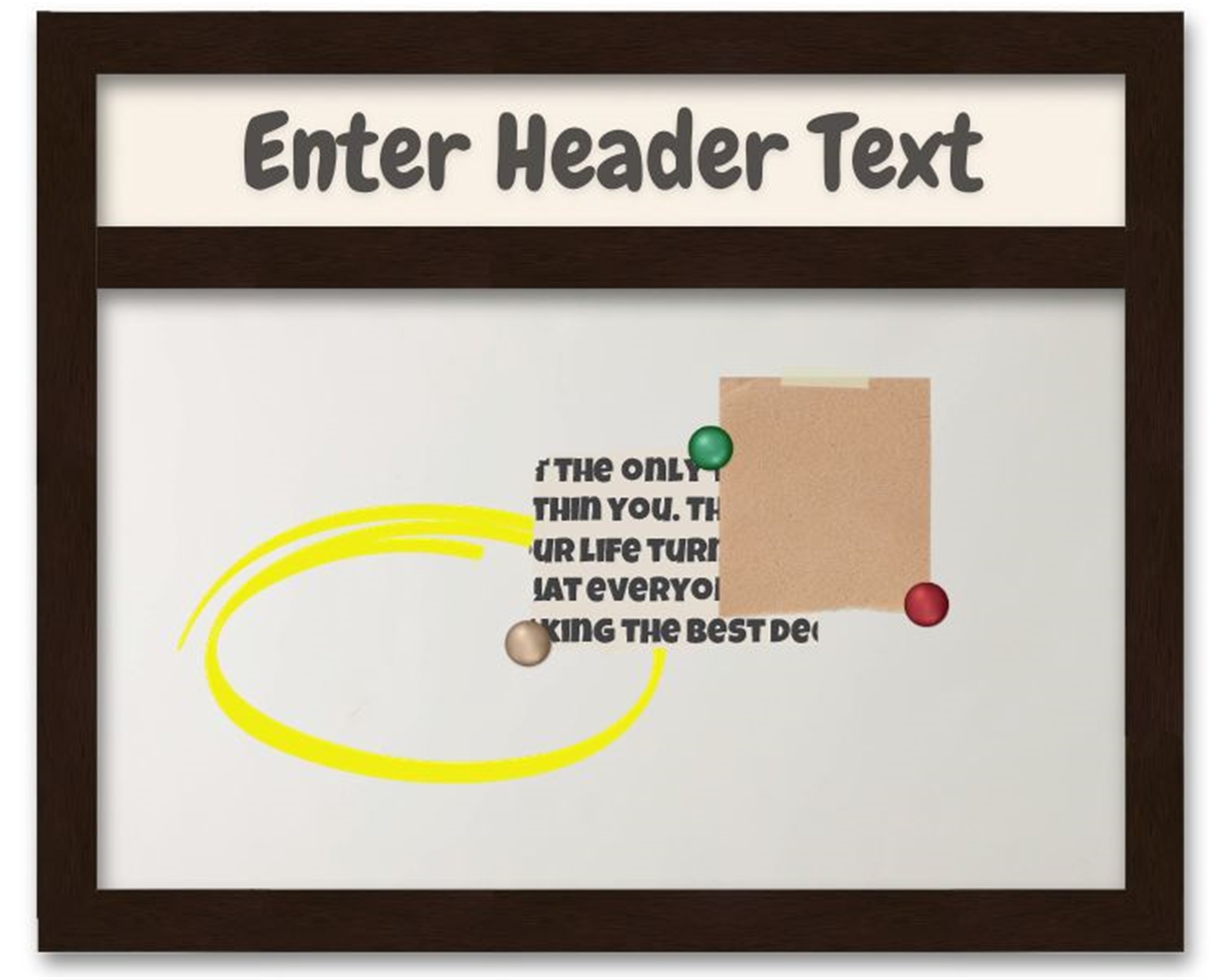 HB1545-WB Custom Dry Erase Header Board - Choose 8 Wooden Frame Colors - Create Size from 24"x30" to 84"x48"