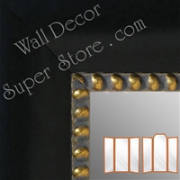 WM5203 - Black, Silver & Gold Frame with Beads - Custom 3 Panel Mirror