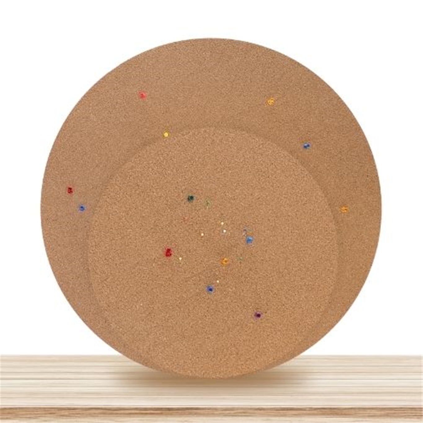 MT112 Frameless Round Mounted Cork Bulletin Board Circles - Custom Cut To Size