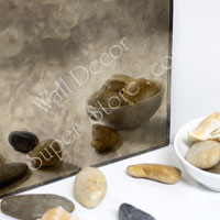 AM90-12 Custom Cut Dark Bronze Antiqued Mirror - Frameless Antiqued Mirror Glass - Flat Polished Edge