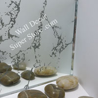 AM90-5 Custom Cut Antiqued Silver Vein Premium Clear Mirror Glass - Flat Polished Mirror