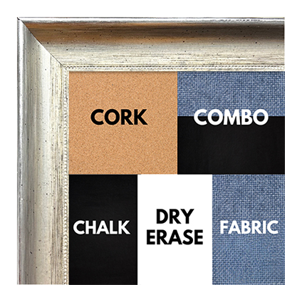 BB1208-4 Silver - 1.13 Inch Wide - Custom Cork, Chalk, Dry Erase