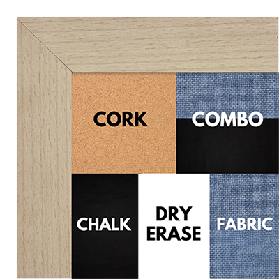 BB1213-1 White Wash - 1.38 Inch Wide - Custom Cork, Chalk, Dry Erase