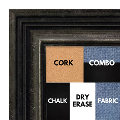 BB1238-4 - Dark Silver - 2.8125 Inch Wide - Custom Cork, Chalk, Dry Erase