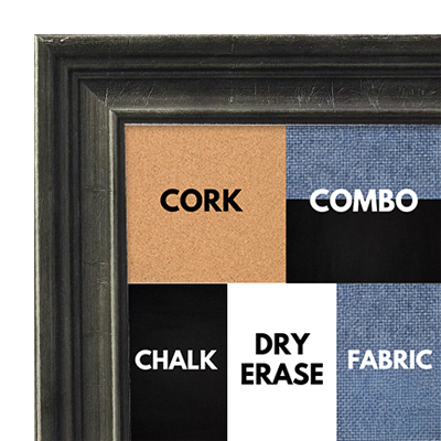 BB1239-3 - Dark Silver - 1.375 Inch Wide - Custom Cork, Chalk, Dry Erase