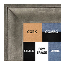 BB1204-1 Silver - 2 Inch Wide - Custom Cork, Chalk, Dry Erase