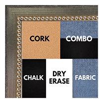 BB1206-3 Silver - 0.75 Inch Wide - Custom Cork, Chalk, Dry Erase