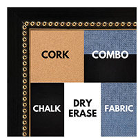 BB1206-5 Black  - 0.75 Inch Wide - Custom Cork, Chalk, Dry Erase