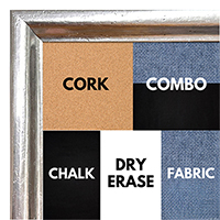 BB1209-4 Silver  - 0.75 Inch Wide - Custom Cork, Chalk, Dry Erase