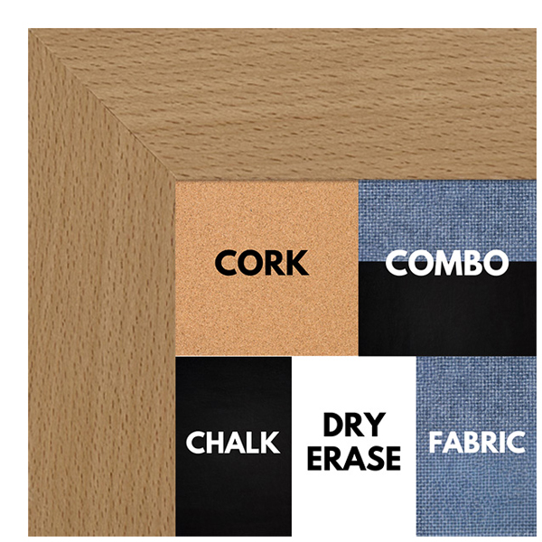 BB1214-2 Natural  - 1.75 Inch Wide - Custom Cork, Chalk, Dry Erase