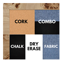 BB1215-1 Blonde Burl - 0.75 Inch Wide - Custom Cork, Chalk, Dry Erase