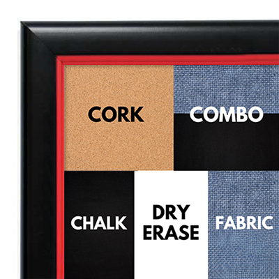BB1400-3 Black With Red Lip Small To Medium Custom Cork Chalk or Dry Erase Board