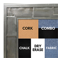 BB1515-1 Oxidized Aluminum Metallic Distressed Industrial Look Extra Large Custom Cork Chalk Or Dry Erase Board