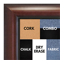 BB1516-2 Walnut - Large Wall Board Cork Chalk Dry Erase