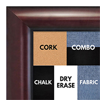 BB1516-3 Mahogany - Large Wall Board Cork Chalk Dry Erase