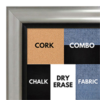 BB1520-1 Silver With Black Trim Large Wall Board Cork Chalk Dry Erase