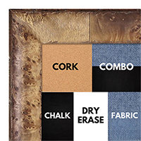 BB1530-3 Distressed Burlwood Light Pecan Custom Large Wall Board Cork Chalk Dry Erase