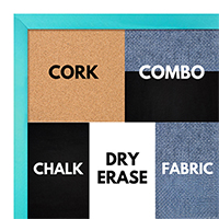 BB1540-14 Thin Metal Turquoise Custom Cork Chalk or Dry Erase Board Small To Large