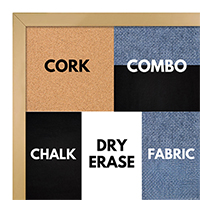 BB1540-6 Thin Metal Antique Gold Custom Cork Chalk or Dry Erase Board Small To Large