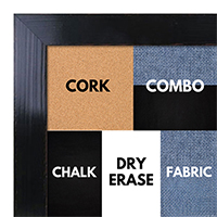 BB1566-3 Glossy Distressed Black - Medium Custom Cork Chalk or Dry Erase Board