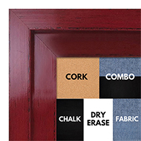 BB1568-2 Glossy Distressed Red - Extra Large Custom Cork Chalk or Dry Erase Board