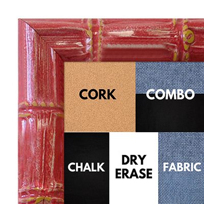 BB1611-5  Red Enamel Bamboo Wallboard Corkboard Whiteboard Chalkboard