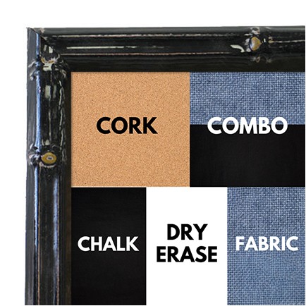 BB1612-1  Black Enamel Bamboo Wallboard Corkboard Whiteboard Chalkboard