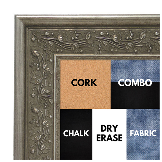 BB1680-2 | Silver | Custom Cork Bulletin Board | Custom White Dry Erase Board | Custom Chalk Board