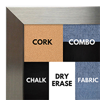 BB1708-1 | Stainless Steel Look - Mica Finish - Moulding| Custom Cork Bulletin Board | Custom White Dry Erase Board | Custom Chalk Board