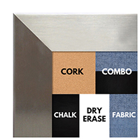 BB1708-2 | Stainless Steel Look - Mica Finish - Moulding | Custom Cork Bulletin Board | Custom White Dry Erase Board | Custom Chalk Board
